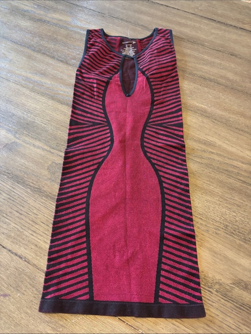 Free People merlot & Black Keyhole Bodycon Mini Dress micro modal blend dress